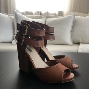 Cognac boot style sandal